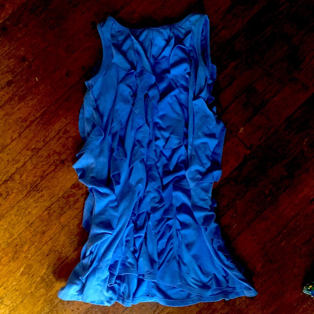 This is a blue blouse … goes good with capris or jeans